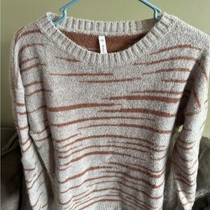 Wishlist Beige and Brown Striped Sweater